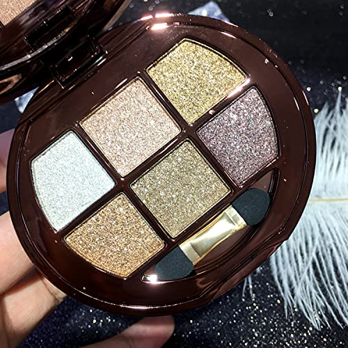 6-Color Glitter Eyeshadow Palette - Highly Pigmented Waterproof