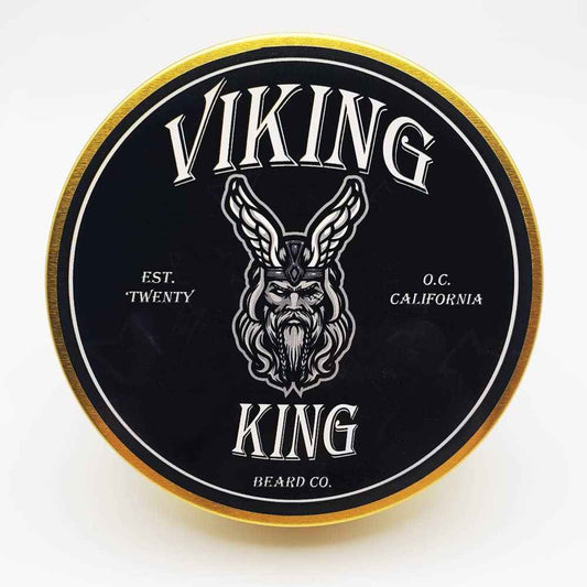 VIKING KING BEARD CO. Beard Balm - Gold (Spiced Vanilla Tobacco)- All Natural Beard Softener and Conditioner - Men's Grooming Product - 4 Ounce Tin