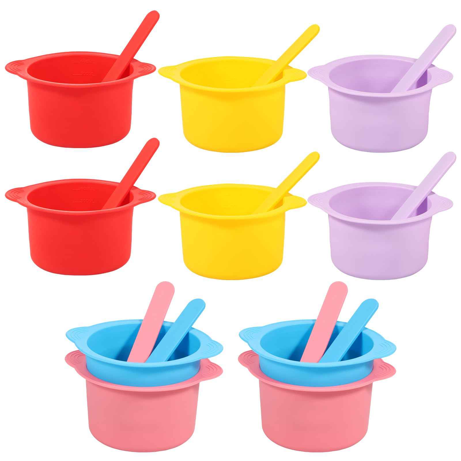 10PCS Silicone Warm Wax Pot Liner with 5 Pcs Stirring Rod Reusable Silicone Wax Warmer Liner Easy to Clean for Home or Beauty Shop