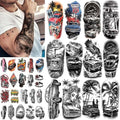 77 Sheets Cars Temporary Tattoo for Women Men, 17 Sheets Half Arm Race Car Fake Tattoos, 60 Sheets Black Holiday Truck Theme Tiny for Adult Kids Body Tattoos Stickers Waterproof Realistic