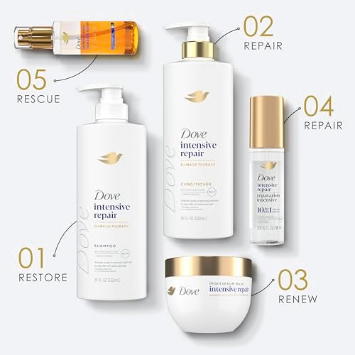 Dove Shampoo 4 Pack Intensive Repair for Damaged Hair with Bio-Protein Care Technology and Amino Serum 28 Fl Oz