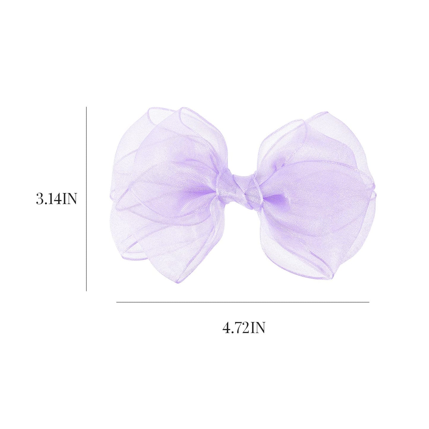 Melyde Purple Bow Hair Clips 4.72 Inch Mesh Tulle Hair Bows Handmade Boutique Hair Accessories for Kids Girls Women Birthday Holiday Party