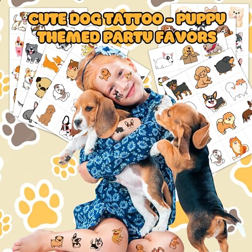 96PCS Dog Temporary Tattoos Waterproof Stickers