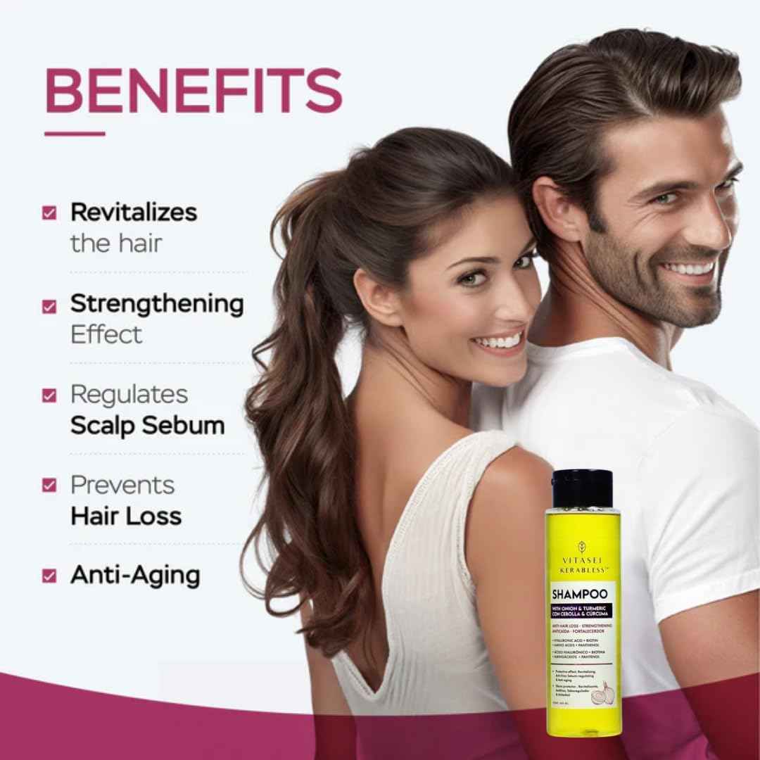 VITASEI Shampoo Kerabless With Onion And Tumeric - Hair Revitalizing and Protection