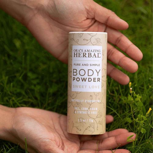 Body Powder for Women, Cornstarch and Talc Free Powder, Bath and Dusting Powder, Amber Oil, Frankincense Essential Oil, Ylang-Ylang, Vanilla, Warm Scent, Ora's Amazing Herbal, Sweet Love 2.5 oz 3 pack