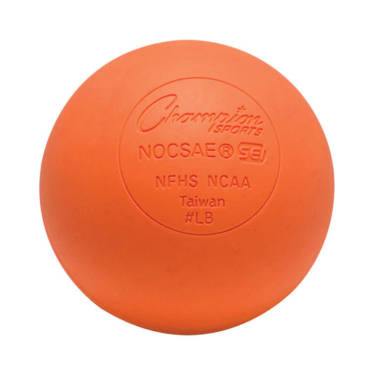 Champion Sports Colored Lacrosse Balls: Orange Official Size Sporting Goods Equipment for Professional, College & Grade School Games, Practices & Recreation - NCAA, NFHS and SEI Certified - 1 Pack