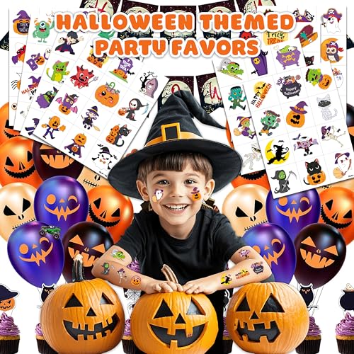 96 PCS Halloween Temporary Tattoos for Kids Party Favors