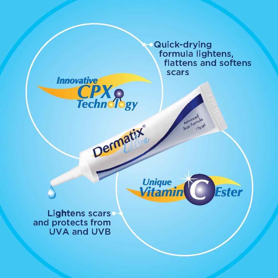 Dermatix Ultra Advanced Scar Gel - 15g, Softens and Flattens Scars, Quick-Drying and Odorless Formula