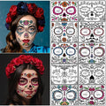 Sugar Skull Temporary Face Tattoos - 10 Sheets Day of Dead