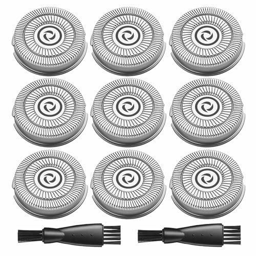 Replacement Blades for Electric Razor for Men, 9 Pack Replacement Heads for Shaver SWS7105 SWS7105BK, 2 Cleaning Brush