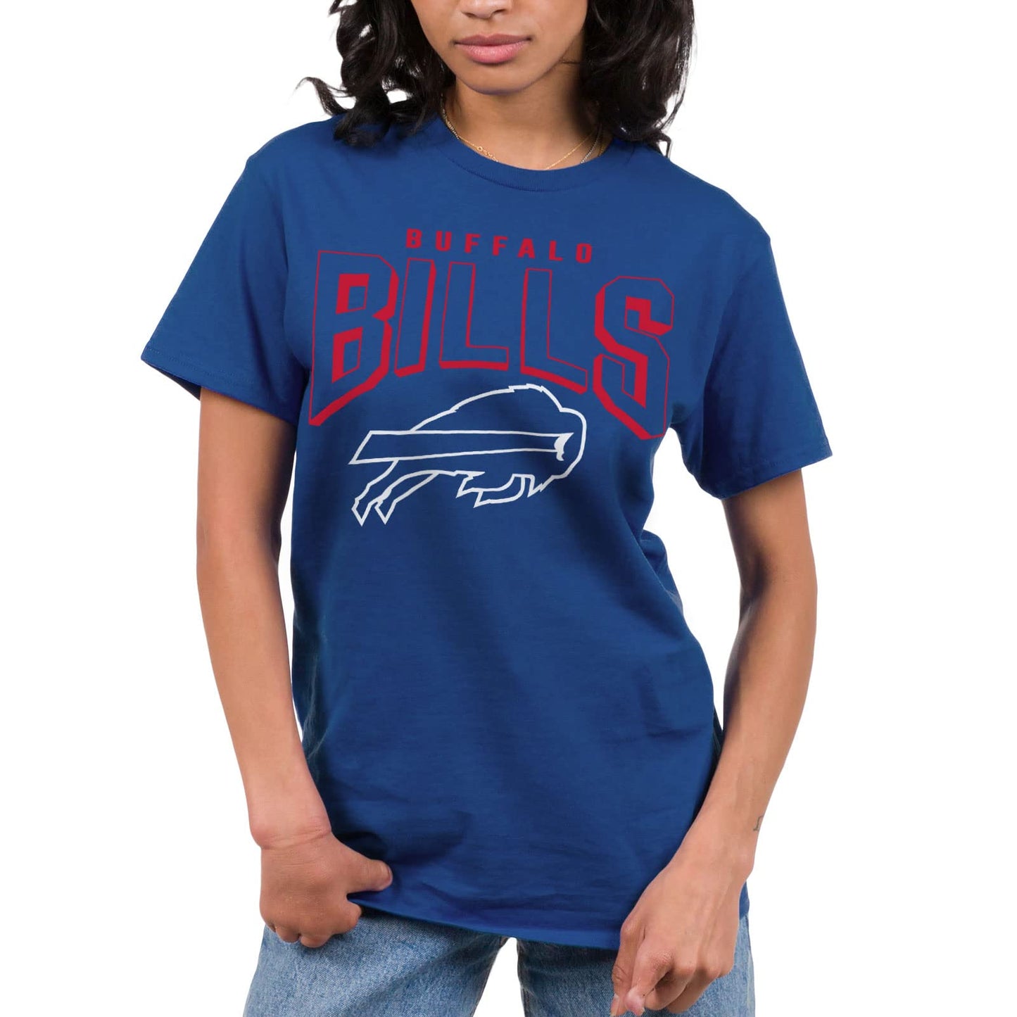 Junk Food Clothing x NFL - Buffalo Bills - Bold Logo - Unisex Adult Short Sleeve Fan T-Shirt for Men and Women - Size Small