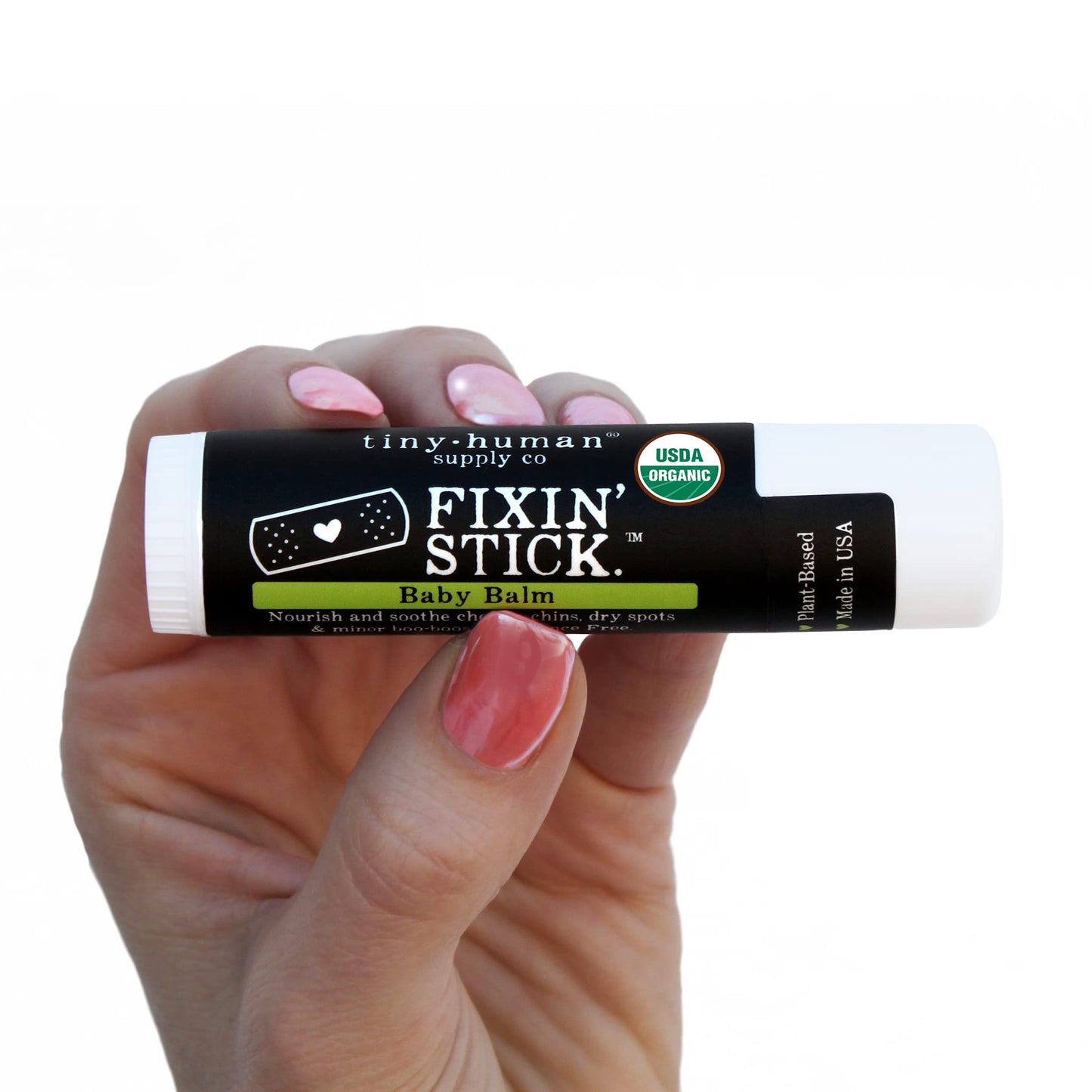 Fixin' Stick Organic Baby Balm 0.5oz, 3-pack for Baby's Red Cheeks, Drooly Chins, Drippy Noses and Dry Skin. No Artificial Dyes, Fragrances or Petrolatum. Cruelty Free. Made in USA.