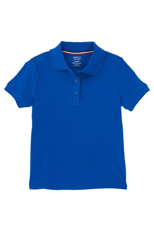 French Toast Toddler Picot Collar S/S Polo - Royal Blue, 2t