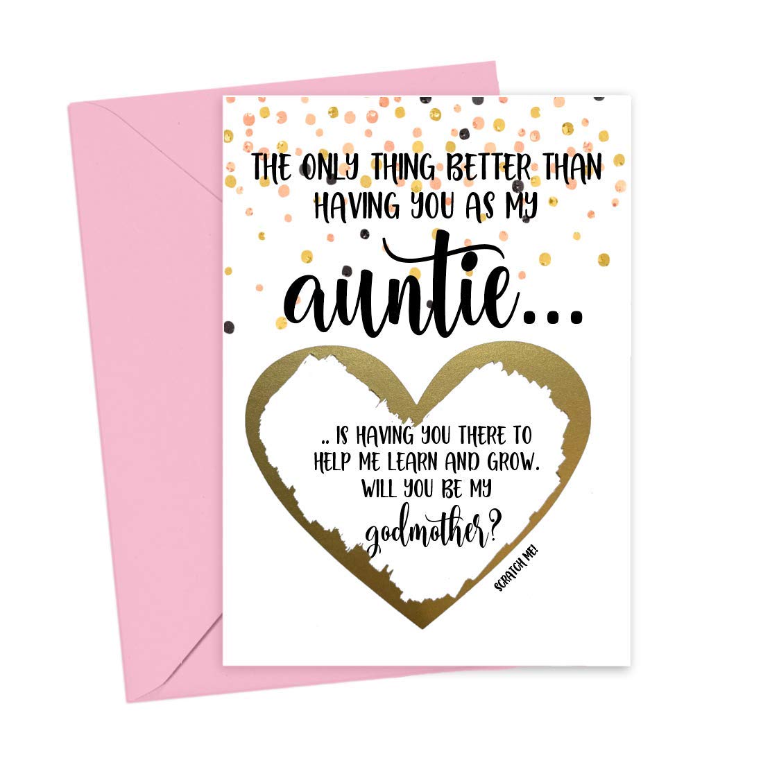 Will You Be My Godmother Scratch Off Card for Auntie, Godmother Proposal Card from Niece Nephew (Auntie Godmother)