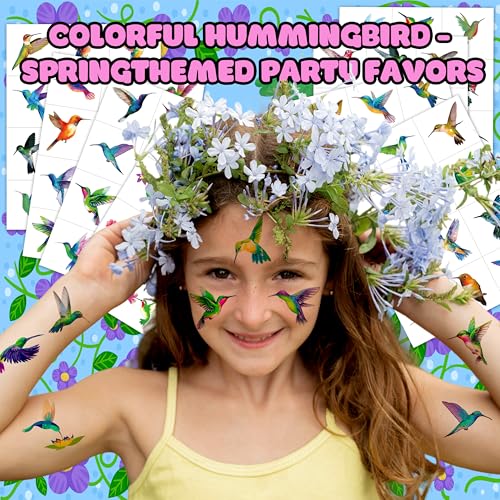 96PCS Hummingbird Temporary Tattoos for Kids & Adults