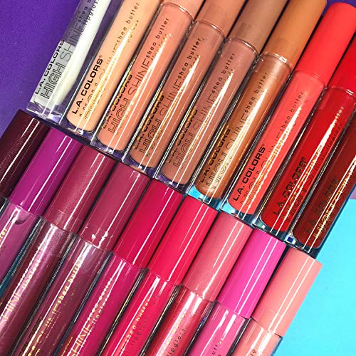 L.A. COLORS High Shine Lip Gloss with Shea Butter, Pack of 2