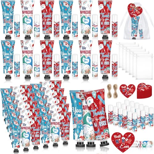 CNA Week Gift Set - 30 Hand Creams & Lip Balms with Tags