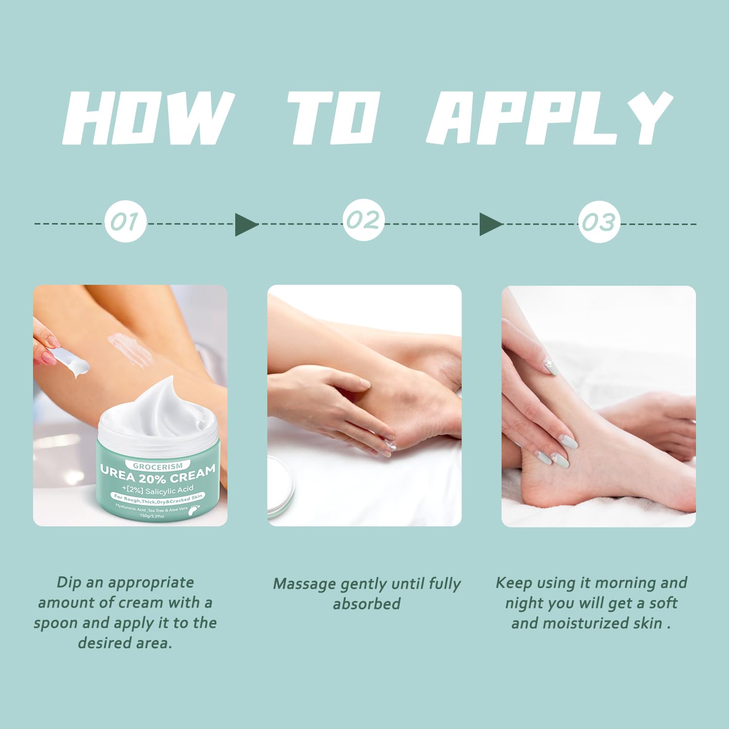 Urea Cream 40 Percent For Feet Plus 2% Salicylic Acid 5.29 oz || Foot Cream and Hand Cream Maximum Strength with Hyaluronic Acid,Tea Tree,and Aloe Vera For Deep Moisturizes,Callus Remover