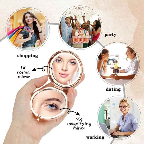 Dealoco Nurse Gifts for Women,Appreciation Mothers Day Graduation Inspirational Motivational Christmas Valentines Gifts for Nurses Practitioner Certified,Rose Gold Makeup Mirror,Nurse Week Day Gifts