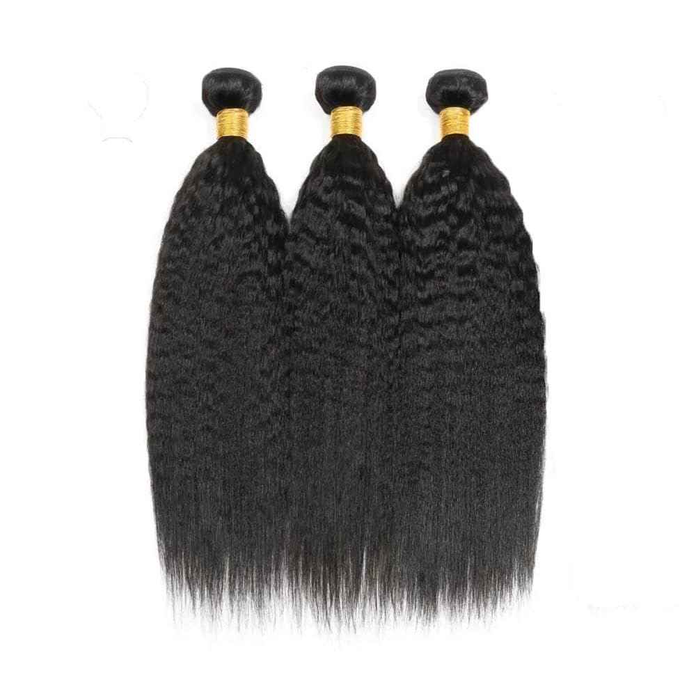 Condescension Human Hair Bundles 22 24 26 Inch Kinky Yaki Wave Human Hair Bundles Unprocessed Brazilian Virgin Quick Weave Hair for Black Women