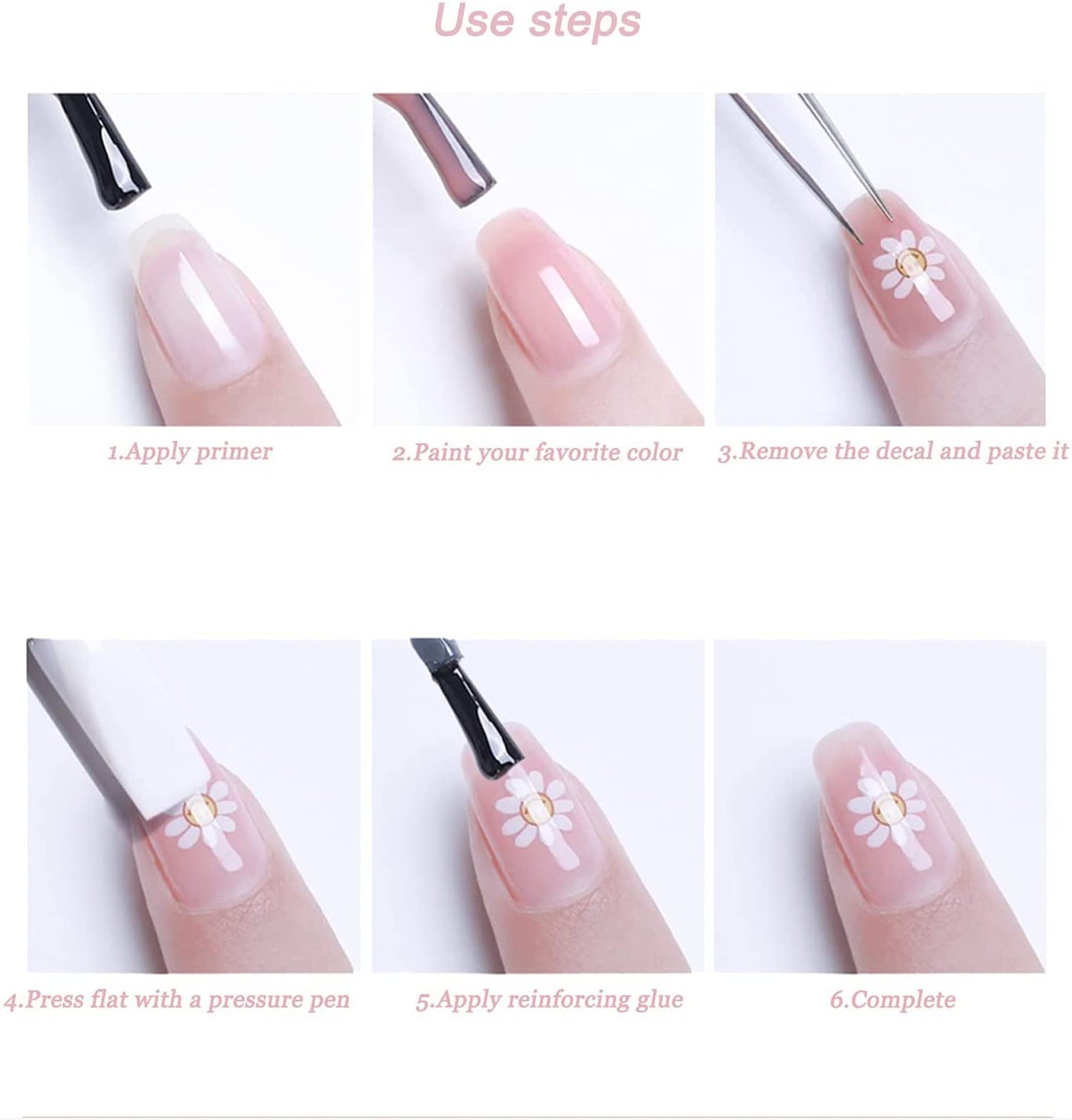 Night Sky Nail Art Sticker Decals 3D White Flowers Moon Star Cloud Pattern Nail Tips Semi Transparent Design Fashion Charm DIY Toenails Nail Tattoos for Women Girls Manicure Nail Decoration (3 sheets)