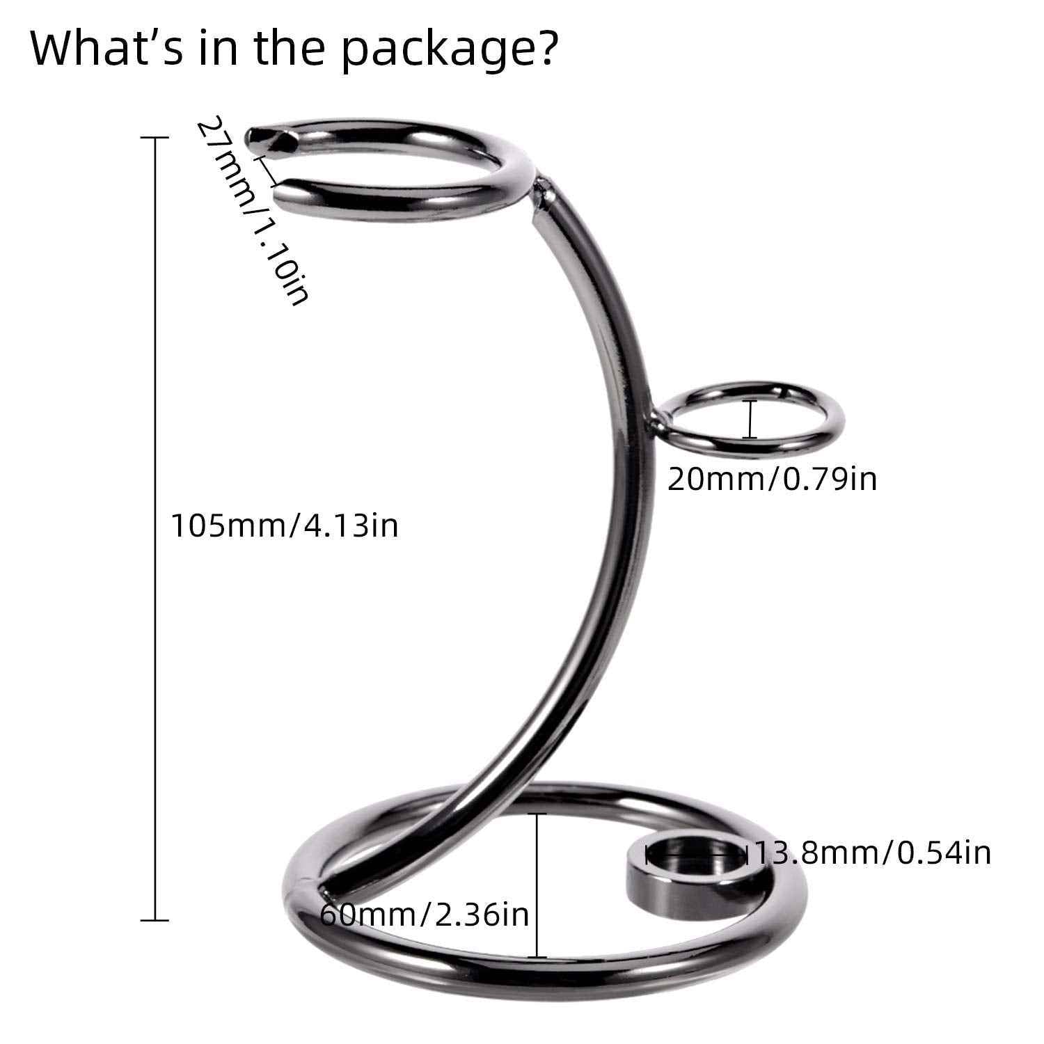 Grandslam Shaving Brush Kit,Pure Badger Hair Shaving Brush,Stainless Steel Shaving Stand and Double Layers Shaving Bowl