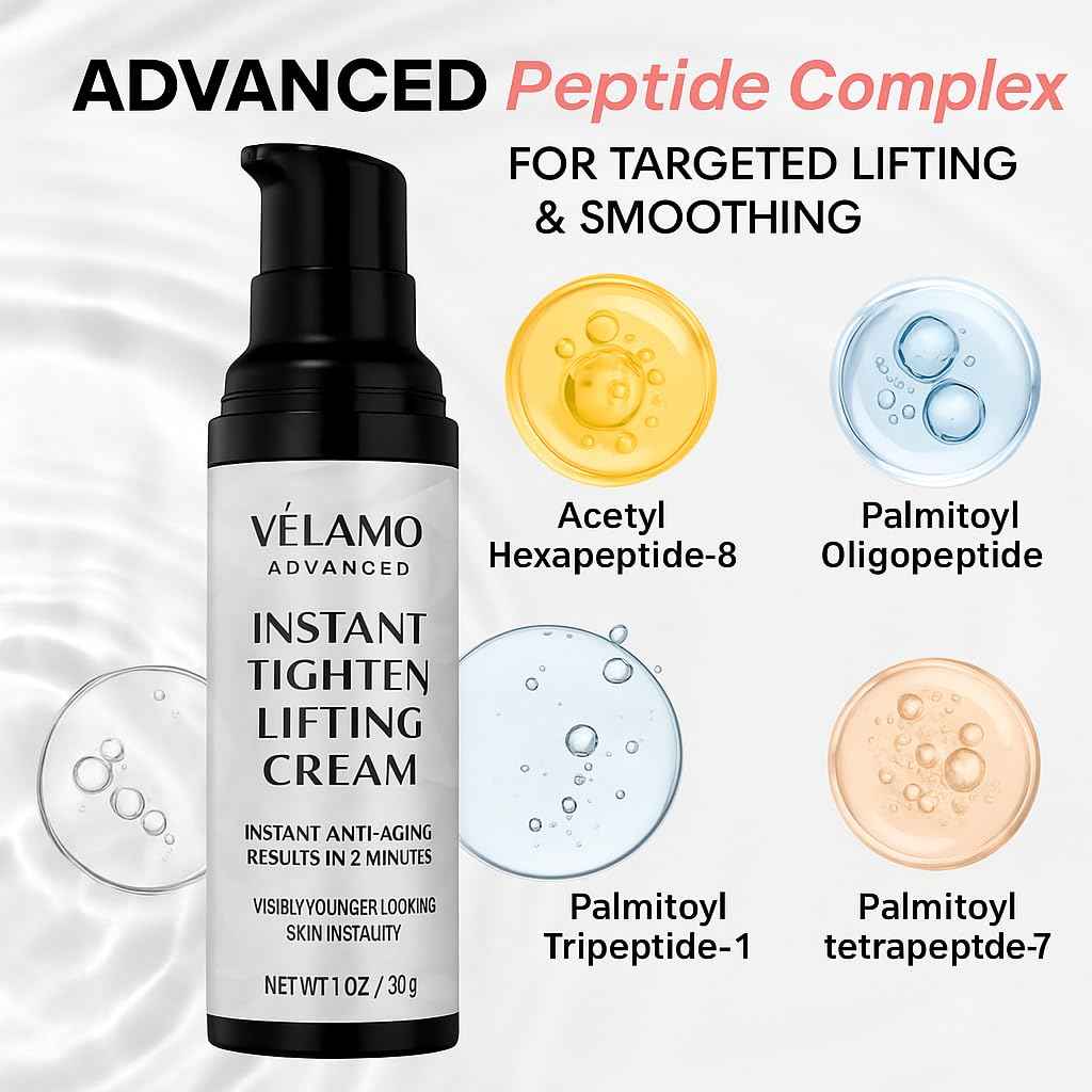 VELAMO Eye & Face Lift Duo – Instant Tightening Cream + Retinol Eye Stick for Wrinkles & Puffiness