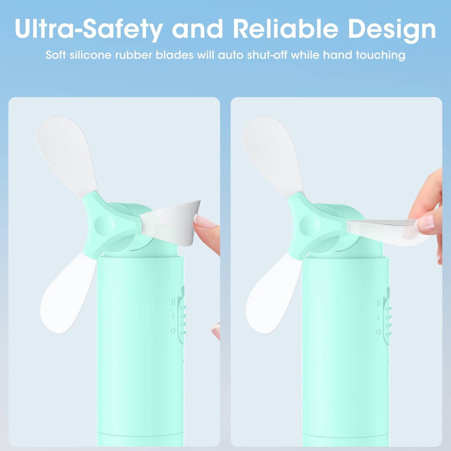 OLV Handheld Mini Fan Portable Rechargeable 3000mAh USB Battery Powered 22+Hrs Runtime Small Hand Held Fan Foldable Pocket Personal Fan Gifts for Women Girls Men Office,Travel,Outdoor - Green