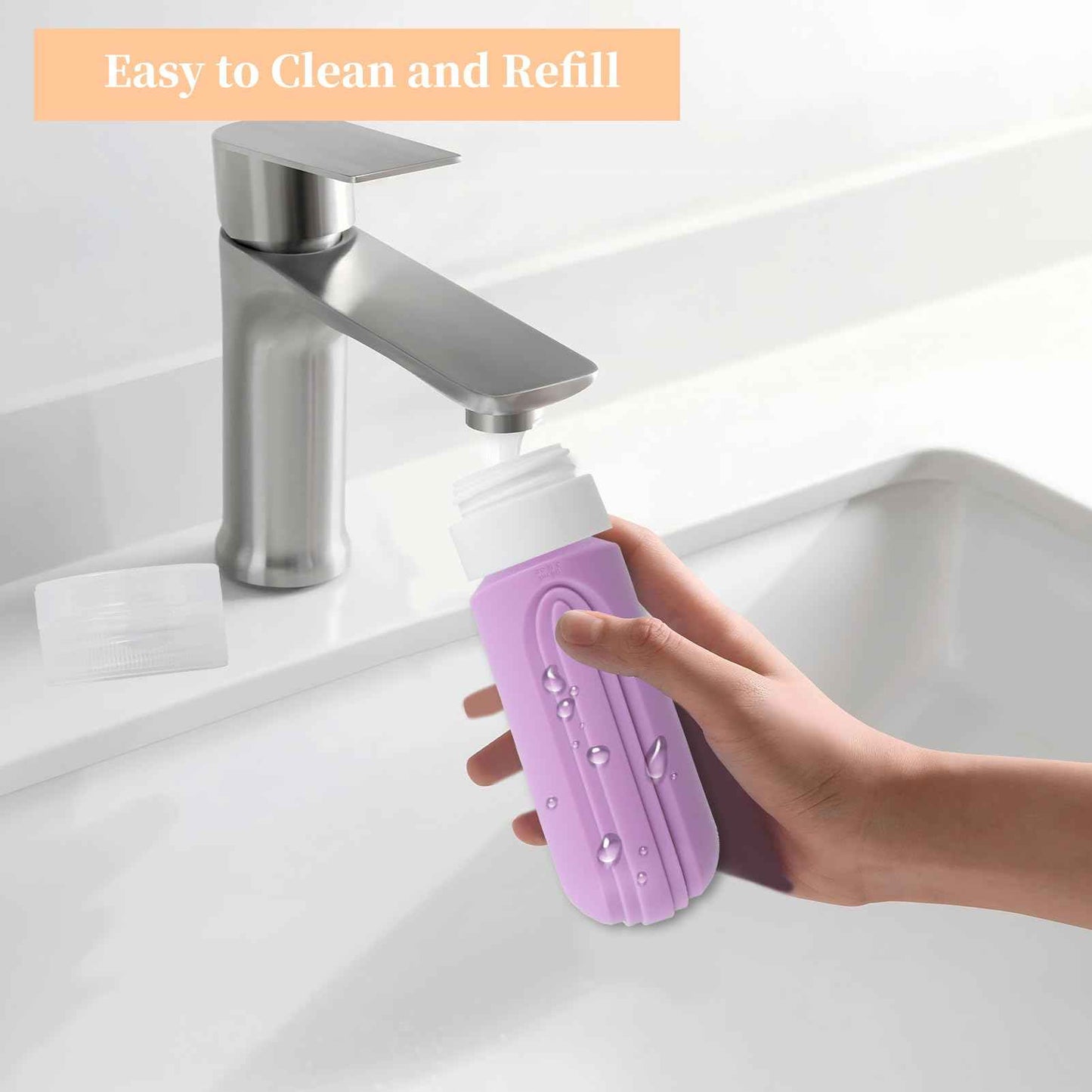 Travel Bottles Set for Toiletries, TSA Approved Travel Containers Leak Proof Silicone Squeezable Travel Accessories 2oz 3oz for Shampoo Conditioner Lotion Body Wash (Purple)