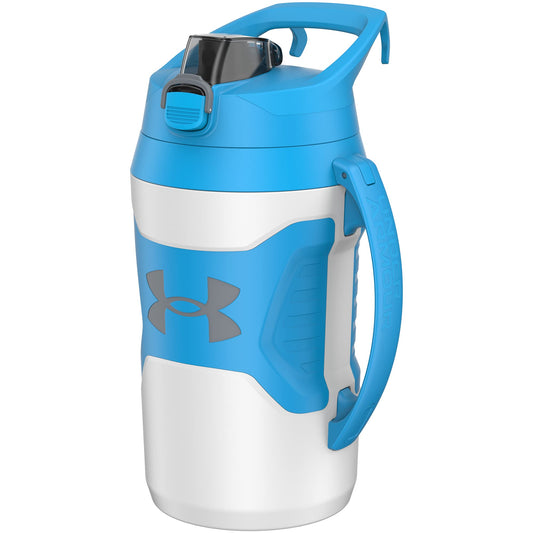 Under Armour Sports Water Jug, 64oz Insulated Water Bottle w/Handle, Half Gallon, Fence Hook, Leak Resistant, Baseball, Football & More