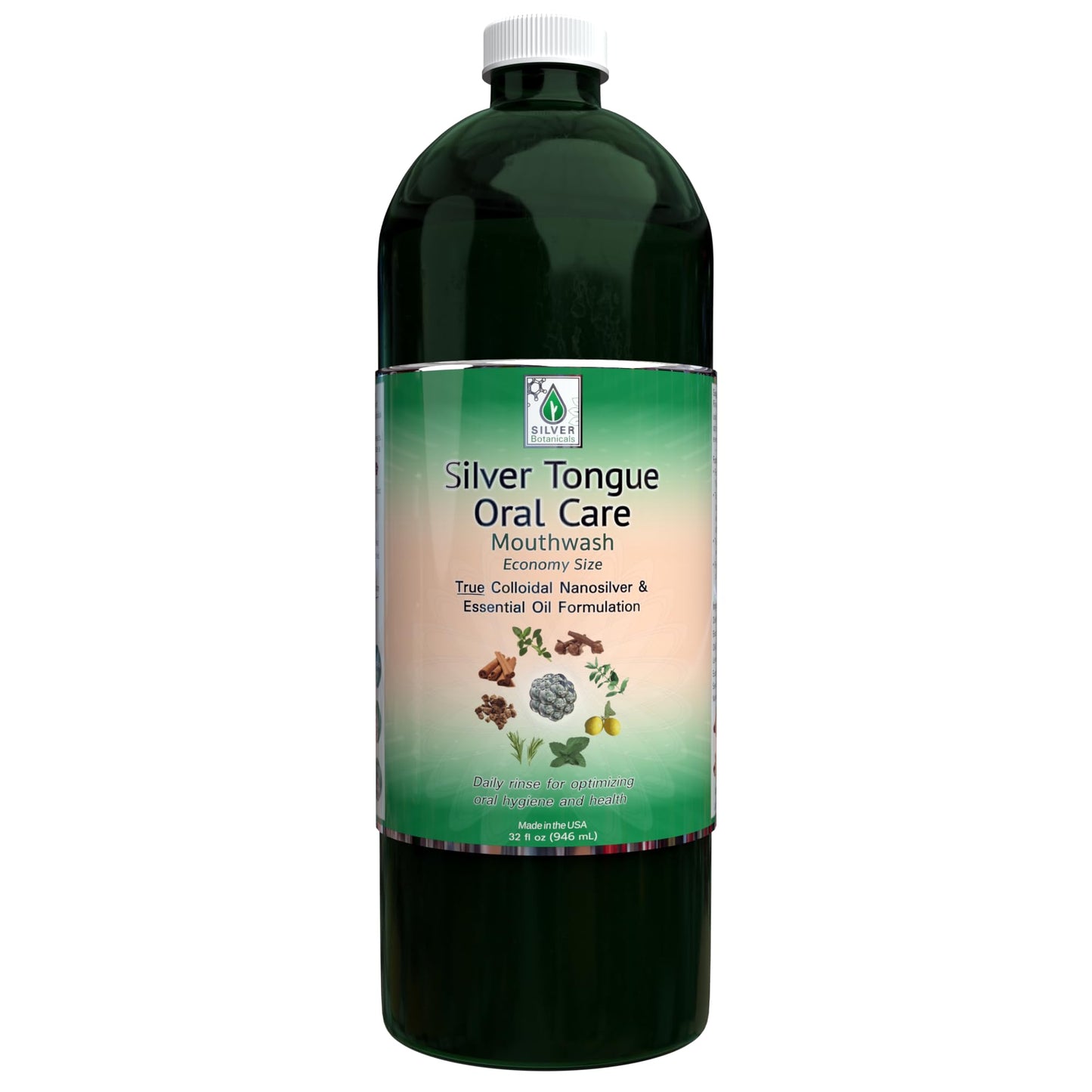 Silver Tongue Oral Care - All Natural Colloidal Silver Mouthwash, 32 oz.