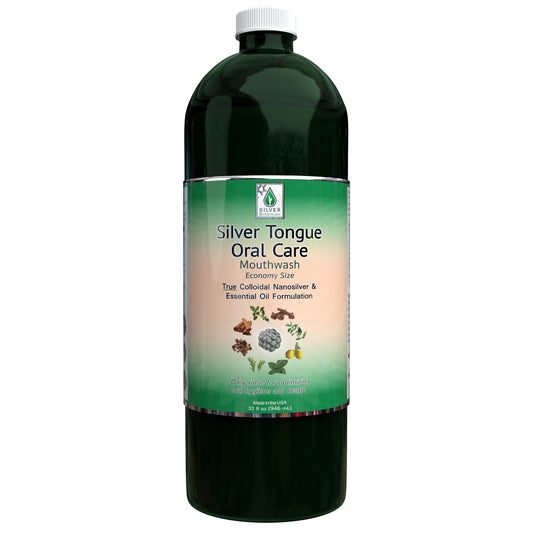 Silver Tongue Oral Care - All Natural Colloidal Silver Mouthwash, 32 oz.