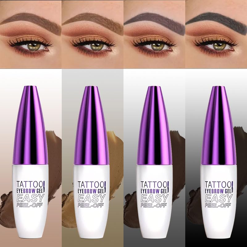 Dark Brown Peel-Off Eyebrow Tint Gel - Waterproof 3-Day Wear