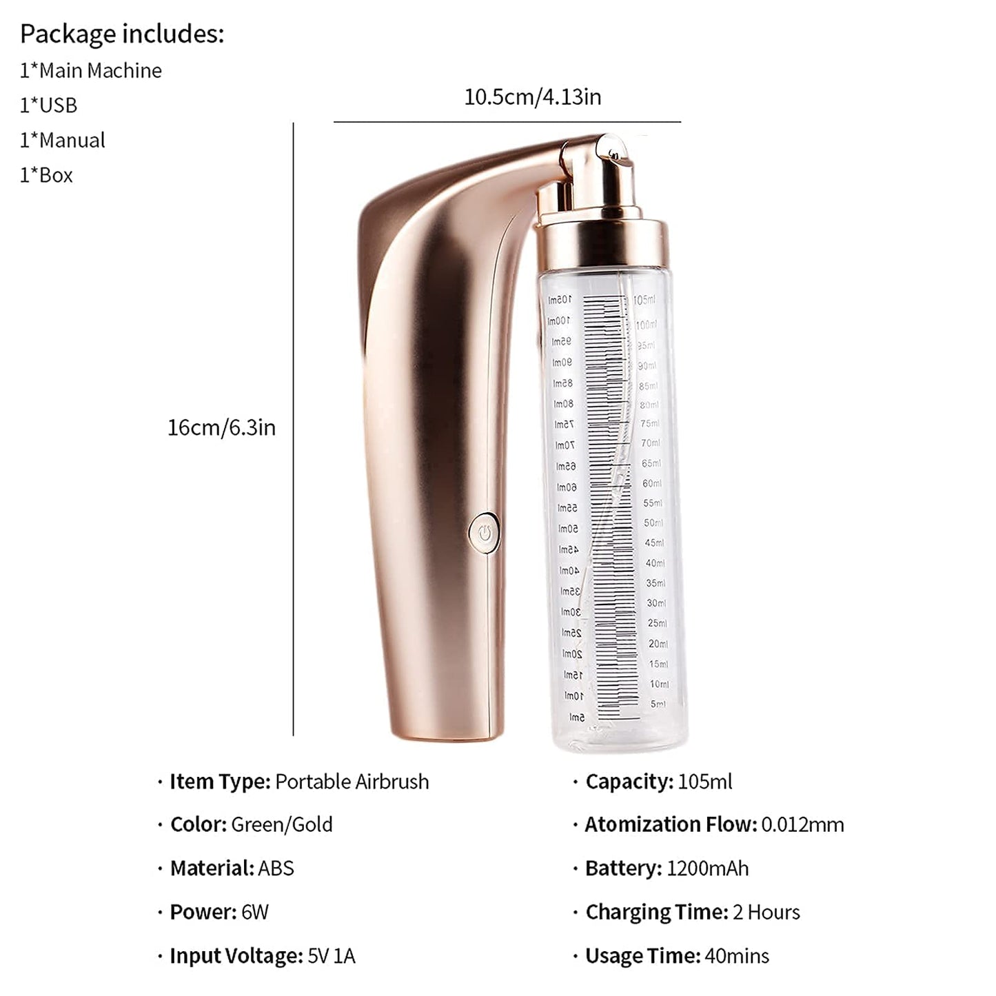 Elitzia Portable Hydro Facial Sprayer Face Steamer Cool Facial Mister Face Spray Moisturizing & Hydrating Humidifier Beauty Machine ET02 (Gold)