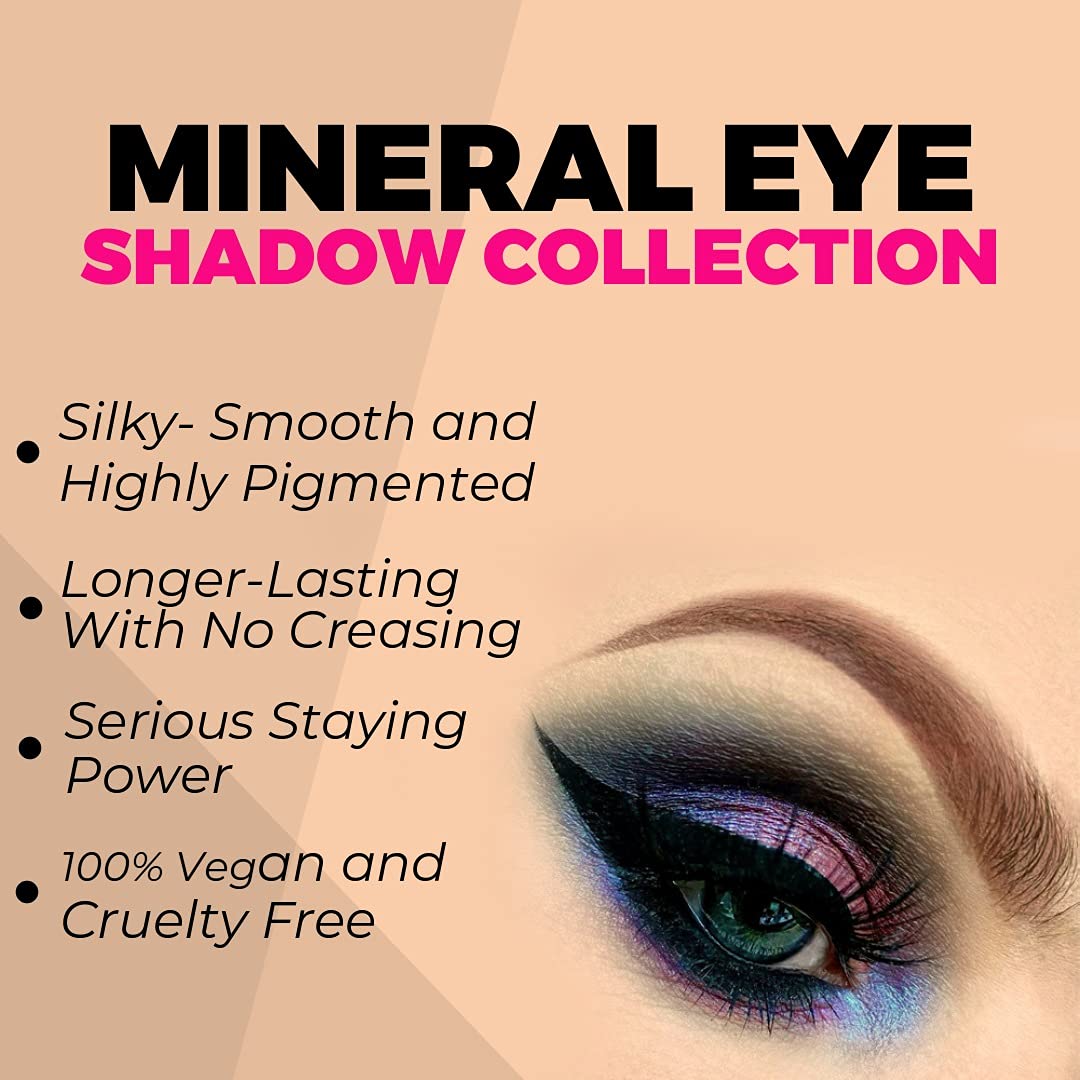 Concrete Minerals Eyeshadow, Longer-Lasting With No Creasing, 100% Vegan and Cruelty Free, Loose Mineral Powder, Handmade in USA (Black Magic)