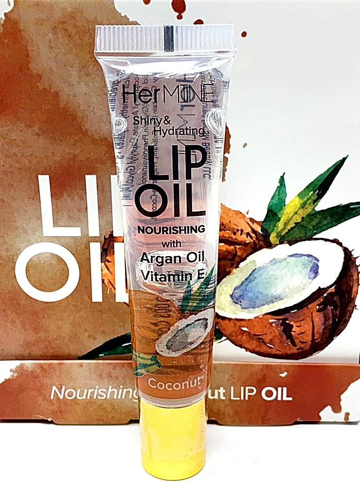 HerMINE Hydrating Lip Oil with Argan oil & Vitamin E Clear Long Lasting Nourishing Lip Oils Moisturizing Gel Multi-Packs Softening Clear Oil