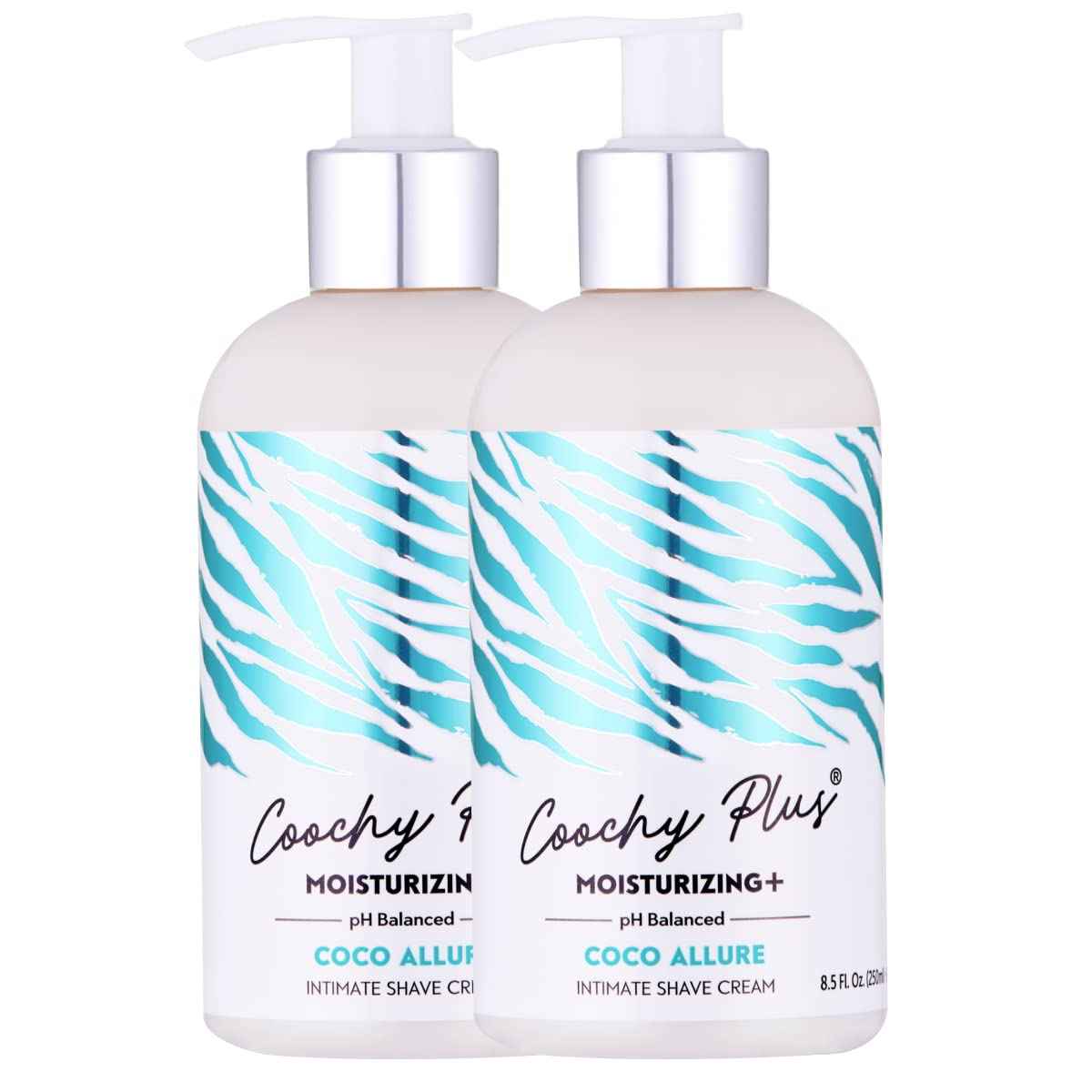 Coochy Plus Intimate Shaving Cream COCO ALLURE For Pubic, Bikini Line, Armpit and more - Rash-Free With Patent-Pending MOISTURIZING+ Formula (2-Pack)