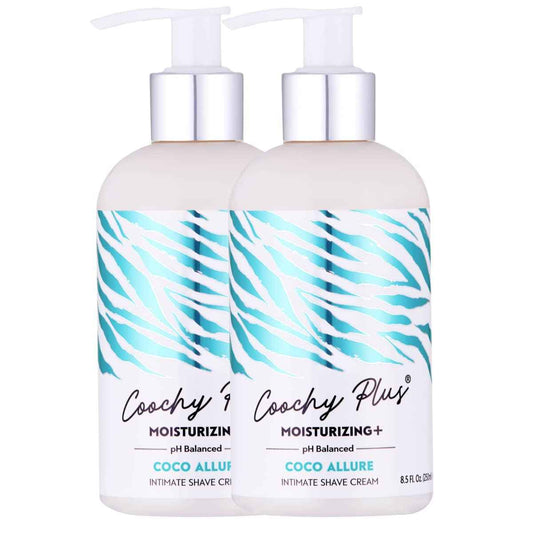 Coochy Plus Intimate Shaving Cream COCO ALLURE For Pubic, Bikini Line, Armpit and more - Rash-Free With Patent-Pending MOISTURIZING+ Formula (2-Pack)