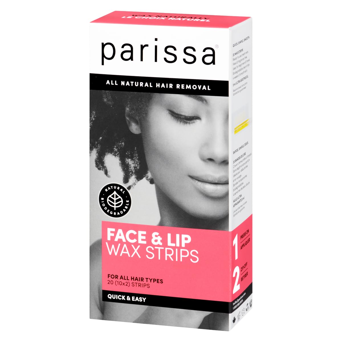 Parissa Face & Lips Wax Strips Kit for Facial Hair Removal, At-Home Waxing Kit with Ready-to-Use Small Wax Strips, 5ml Aftercare Oil, Suitable for All Hair Types, Biodegradable & Skin-Safe (Refresh)