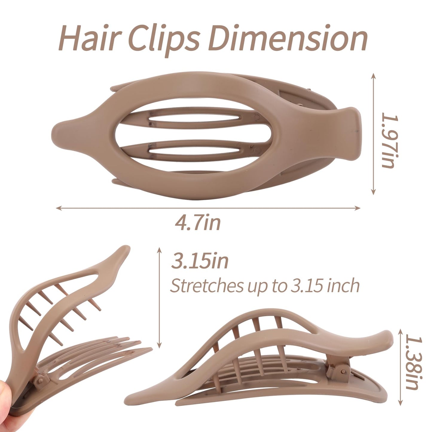 6 Packs Hair Clips, French Concord Flat Hair Clips, Curved Claw Clips for Women Girls, Alligator Clips for Thick Thin Hair, Strong Hold Duck Billed Clips,4.7 Inch Hair Barrettes for Styling Sectioning