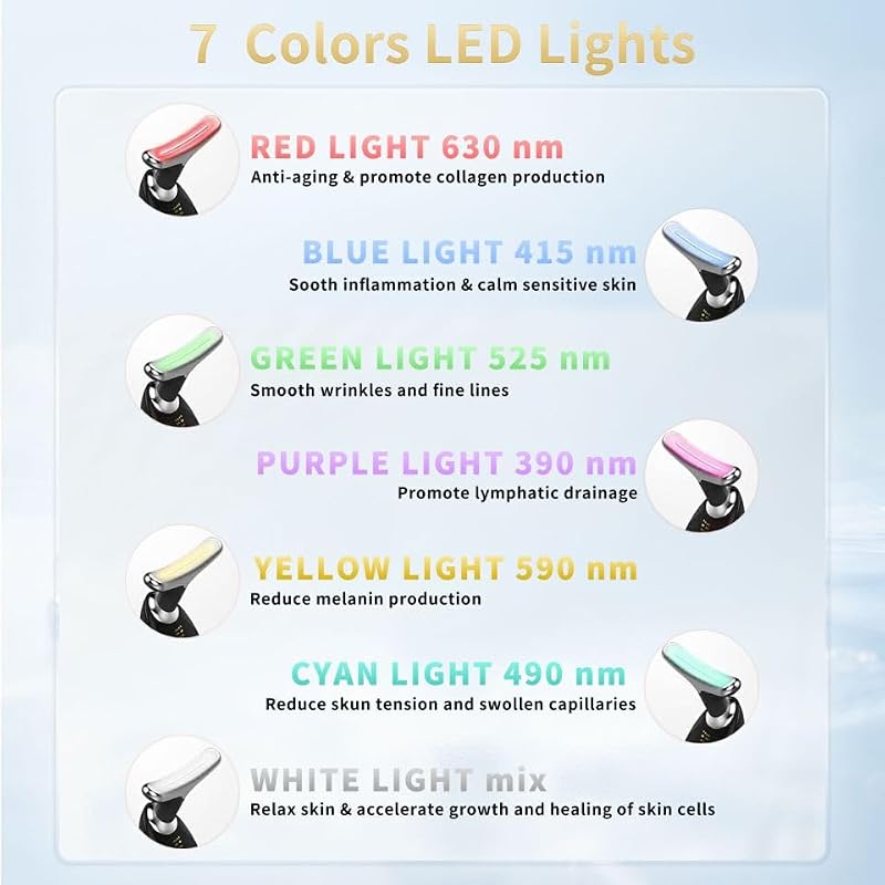 7-Color LED Facial Beauty Device with Vibration & Heat