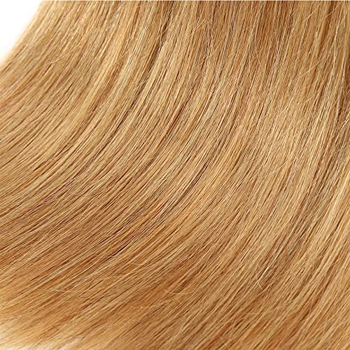#27 Honey Blonde Straight Human Hair Bundles - 3 Pack, 26-30 Inch