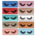 3D Wispy Faux Mink Eyelashes - 10 Pairs Mixed with Glitter Cases