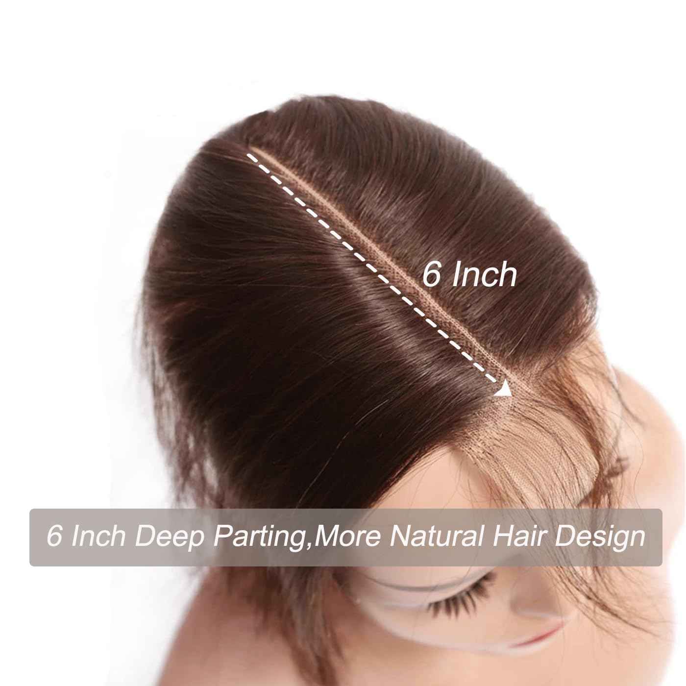 2x6 Transparent Lace Closure Chocolate Brown 4# Closure 100% Human Hair Body Wave Natural Hairline With Baby Hair Deep Part Pre-Plucked 16 Inch