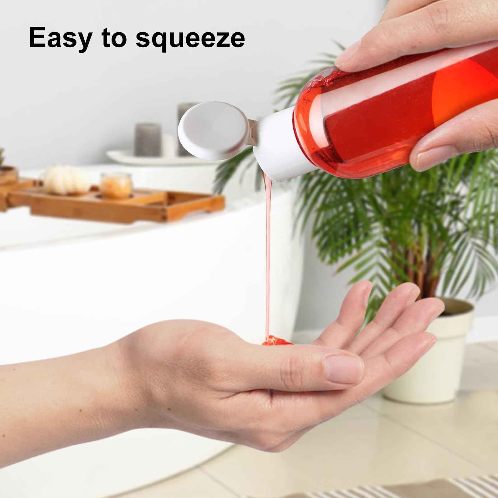 Neendohome 2 Pack 8 oz Travel Squeeze Bottles with Flip Caps Refillable Empty Plastic Containers for Toiletries Shampoo Lotions Oils