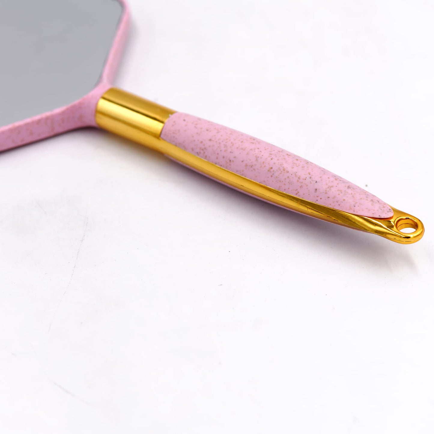 YCHMIR Handheld Mirror with Handle，Barber Hairdressing Handheld Mirrorfor for Salon (Pink)