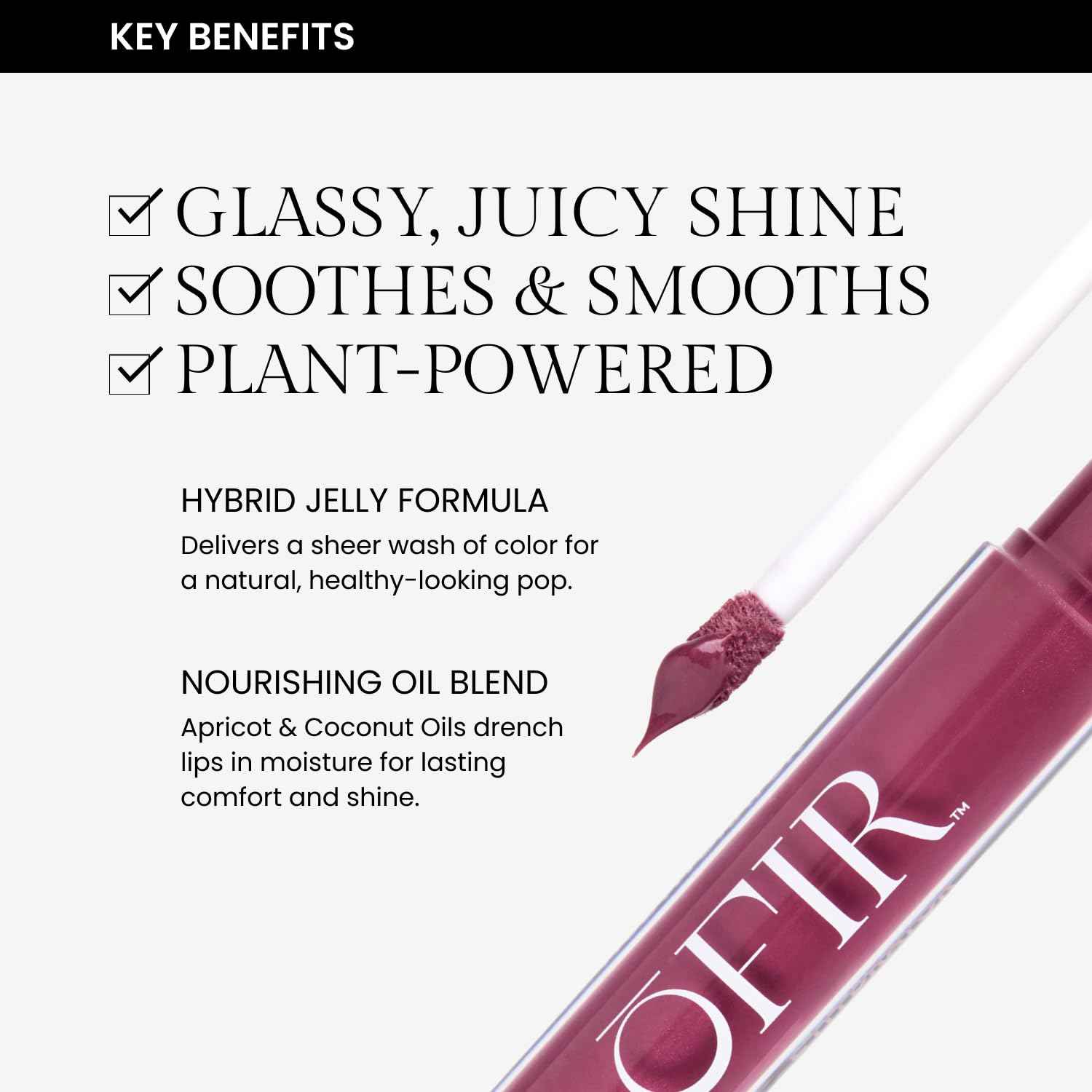 OFIR Hue Hydrator Sheer Lip Jelly | Luminous Gloss Shine Formula With Apricot Oil, Coconut Oil, Vitamin E for Subtle Color | Cruelty Free Hydrating lip Balm | Mocha Glow - Warm Terracotta, 0.135 Fl oz