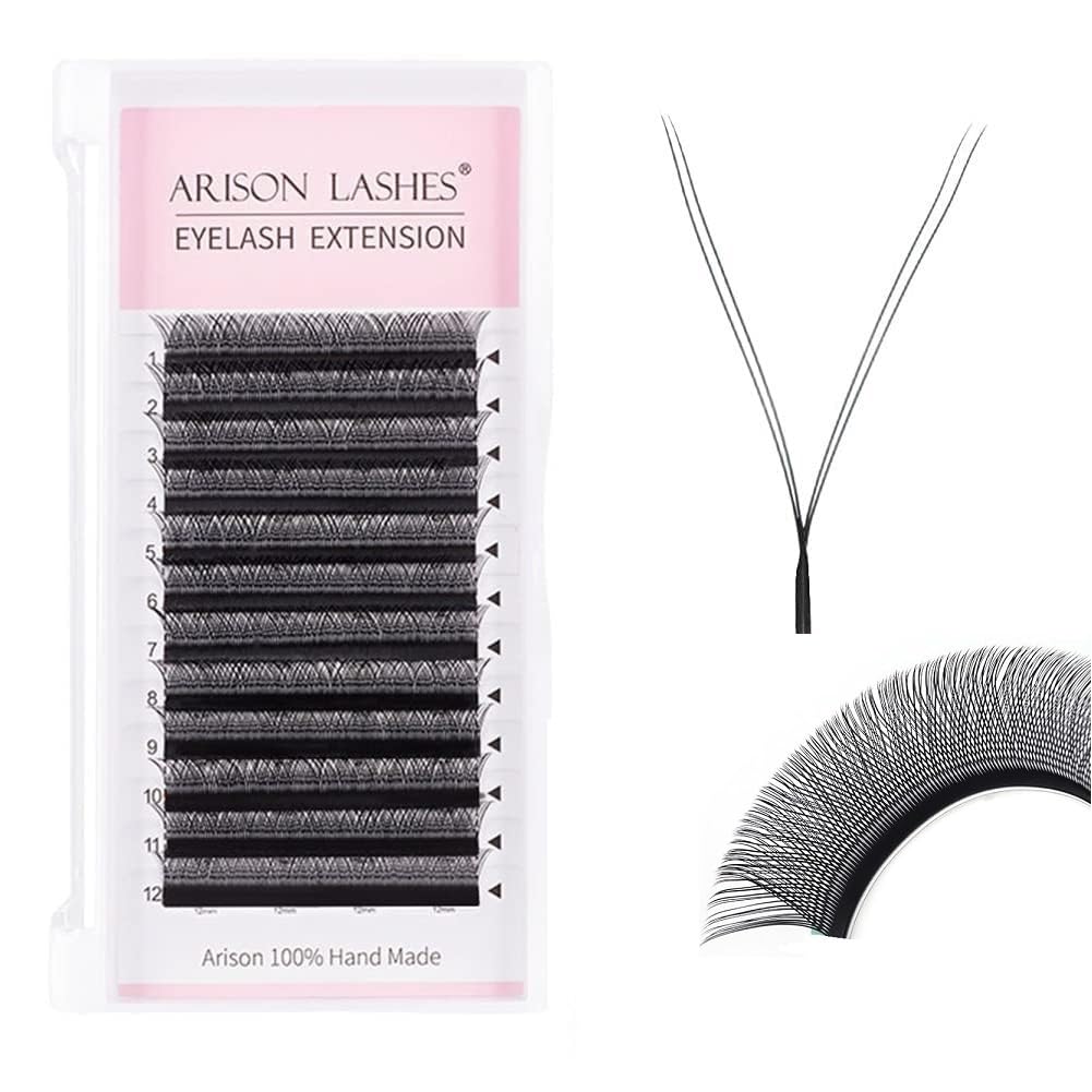 YY Eyelash Extension y Lashes 0.07mm C Curl 14mm Premade Fans Volume Y Shape Faux Mink Matte 12 rows Cluster pre Fanned Soft Eye Lashes