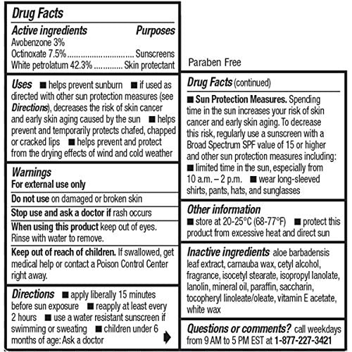 ChapStick Moisturizer 2-in-1 Lipcare – Original Lip Balm with Broad Spectrum SPF, Aloe & Vitamin E, Variation