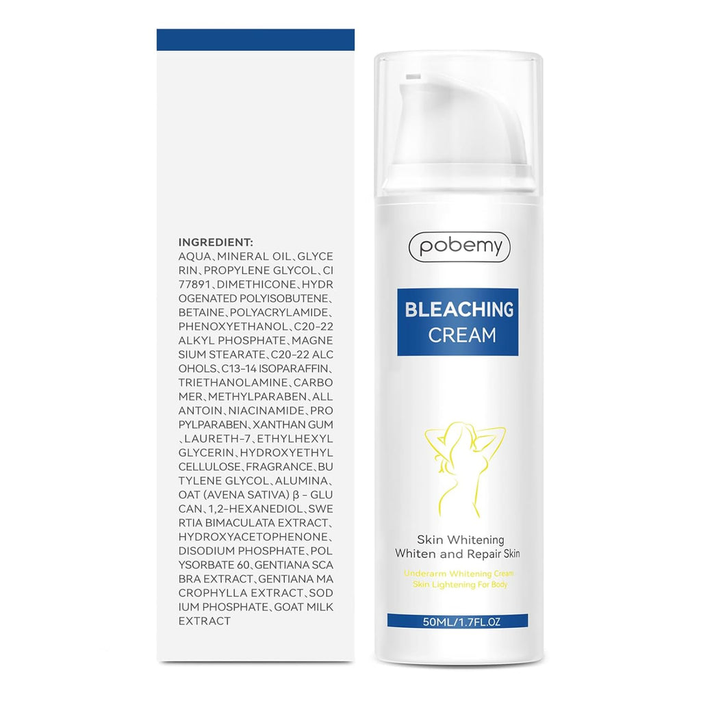 Skin Bleaching Cream, Dark Spot Remover for Face, Intimate Areas & Body, Vitamin C Whitening for Underarms, Knees, Elbows, Inner Thighs, Bikini Line – Sensitive Skin Lightening Cream- 1.7FL OZ